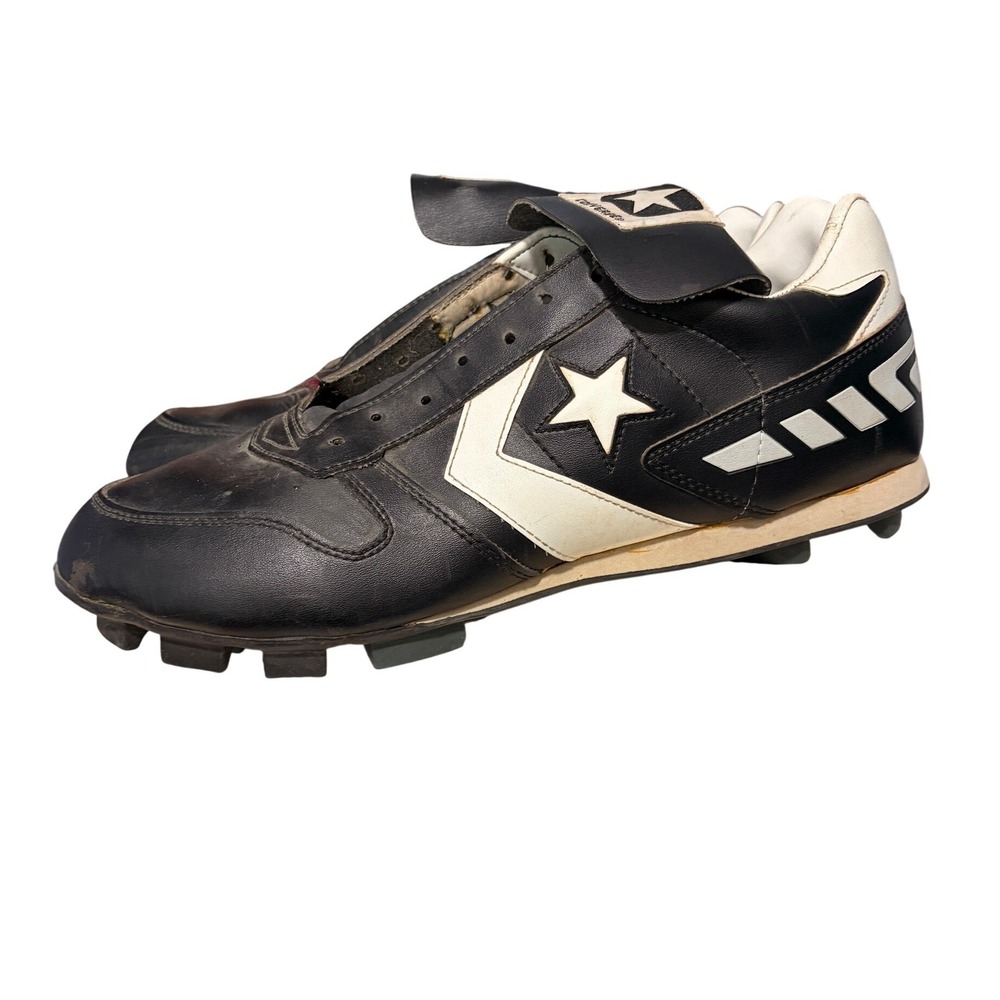 Vintage Converse Football Cleats Mens 13 Black White Star Chevron 898812 Taiwan